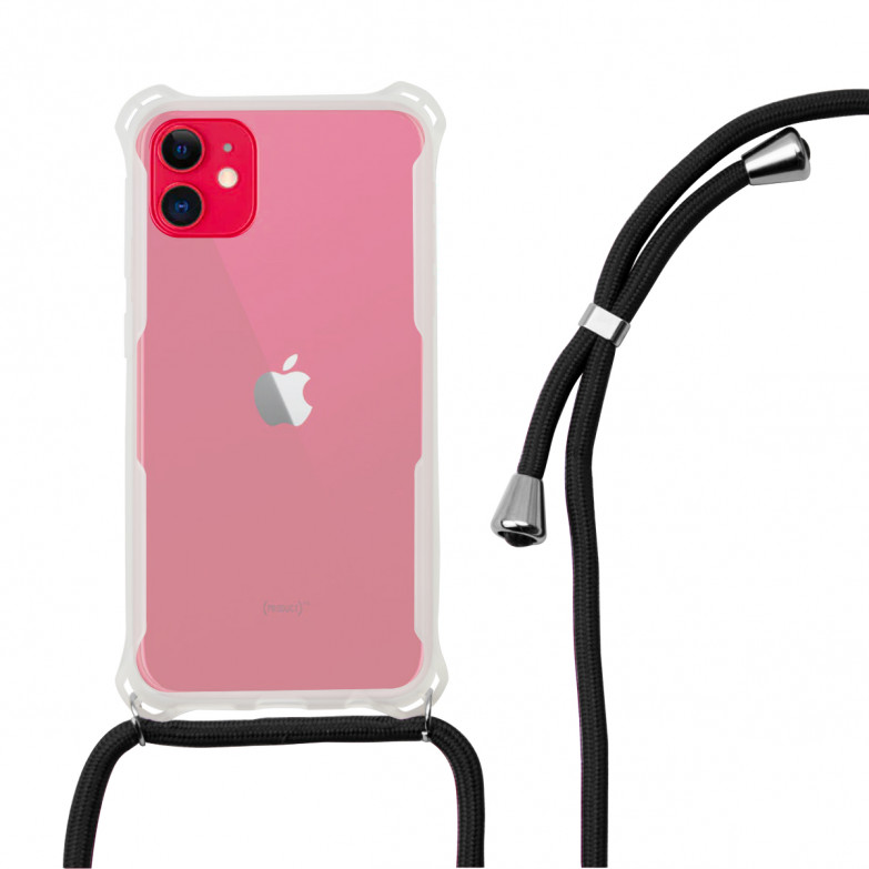 Funda con cordón para iPhone 11, Flexible, Negro