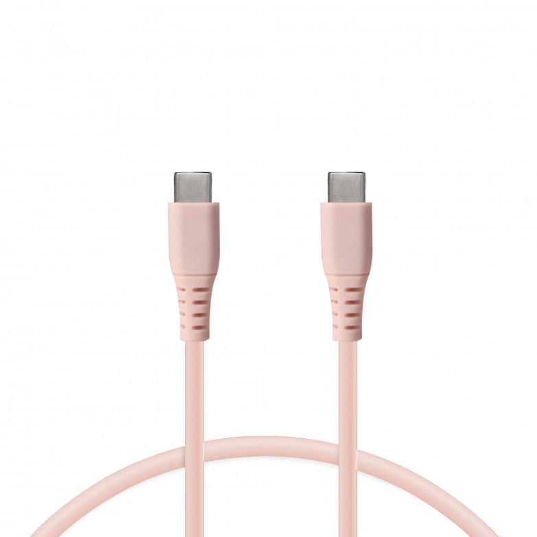 Charging Cable USB-C to USB-C, 1 meter, Compatible with Ultra-Fast Charging, Pink