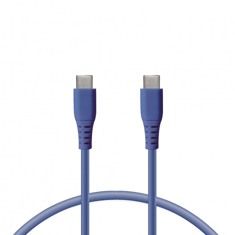 Cable de carga USB-C a USB-C Ksix, Compatible carga ultra rápida y transmisión datos, 1 metro, Azul
