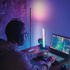 Lámpara de pie esquinera SmartLED 12W KSIX, 140cm, 450 lm, Sincroniza música, App Compatible Alexa, Google Home, Siri, RGBWIC