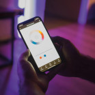 Lámpara de pie esquinera SmartLED 12W KSIX, 140cm, 450 lm, Sincroniza música, App Compatible Alexa, Google Home, Siri, RGBWIC