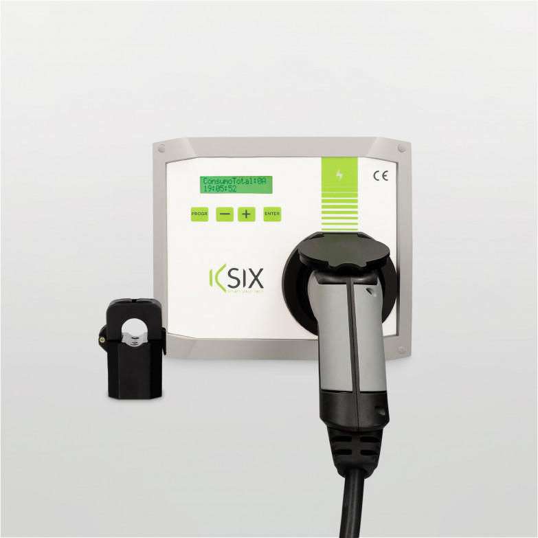Kit Policharger Ksix IN-SC EV charger, 7.4Kw + 5m charging cable T2-T2, with Dynamic Power Management Sensor, 32A