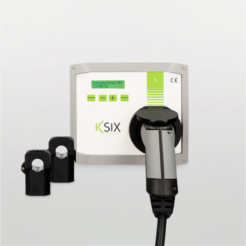 Kit Policharger Ksix IN-SC EV charger, 7.4Kw + 5m cable T2-T2, Photovoltaic energy and Dynamic Power Management Sensors