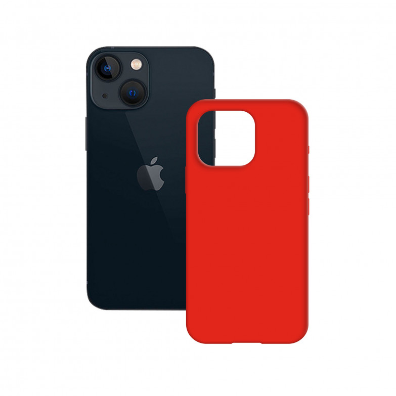 Semi-Rigid Case for iPhone 14, Anti-slip, Microfiber Lining, Wireless Charging Compatible, Red
