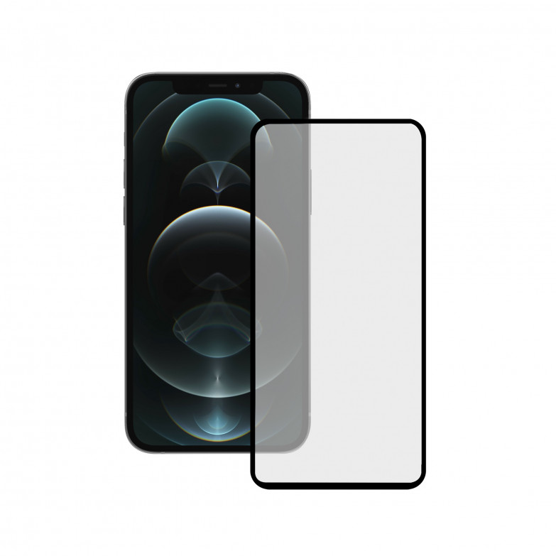 Protector de pantalla para iPhone 14, Vidrio templado, Doble adhesivo pantalla y bordes, Borde negro