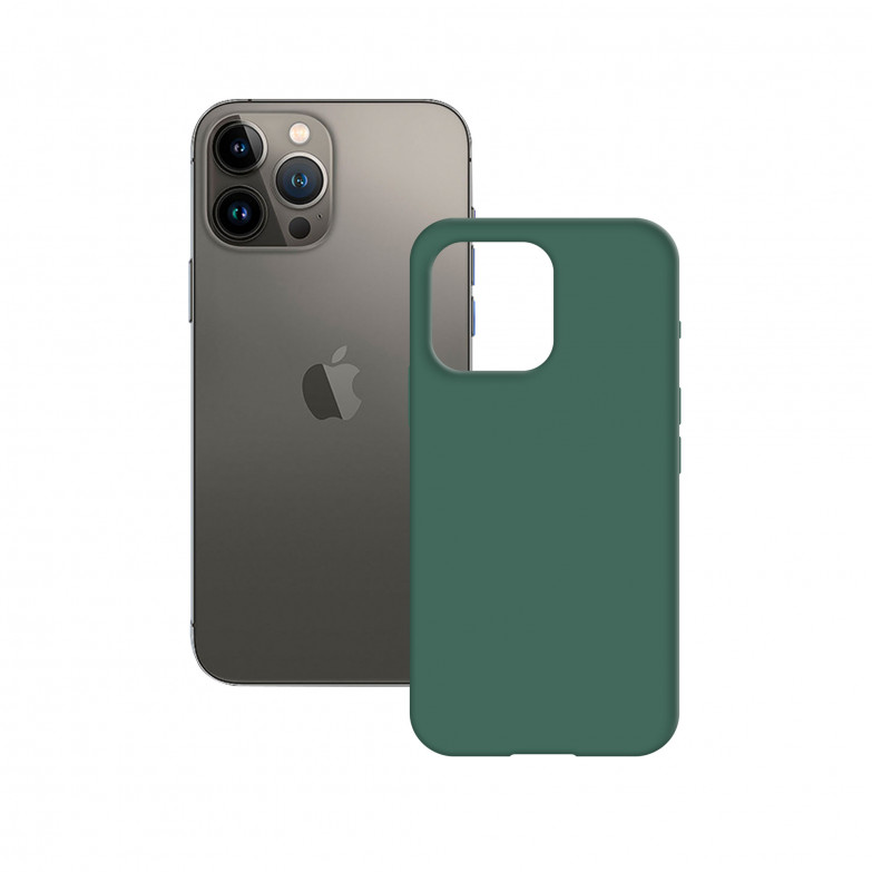 Funda semirrígida para iPhone 14 Pro, Antideslizante, Interior microfibra, Compatible con carga inalámbrica, Verde