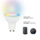 Bombillas inteligentes SmartLED GU10 KSIX, 5,5W equiv 35W, Pack 2, 400 lm, App Compatible Alexa, Google Home y Siri, RGB + CCT