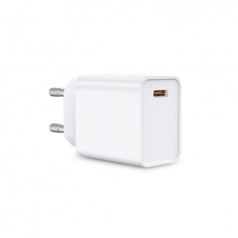 Cargador de red Contact 30 W, PPS, Power Delivery, Carga ultra rápida, Puerto USB-C, Blanco