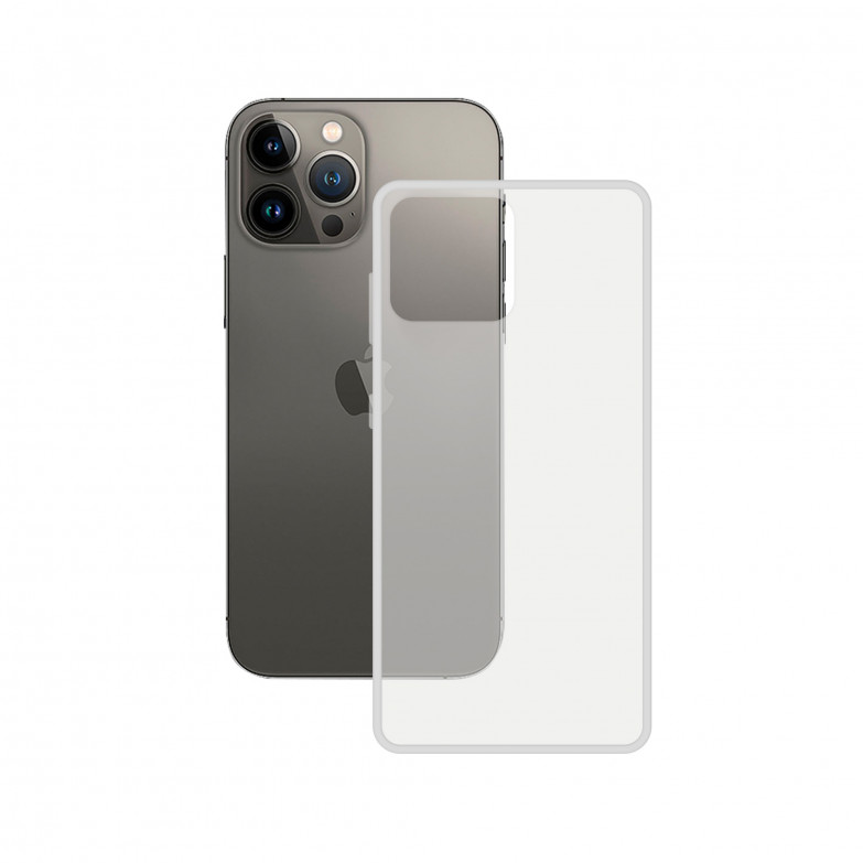 Funda semirrígida para iPhone 14 Pro, Laterales reforzados, Rígida, Compatible carga inalámbrica, Transparente, Packaging Free