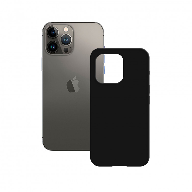 Funda semirrígida para iPhone 14 Plus, Antideslizante, Interior microfibra, Compatible carga inalámbrica, Negro, Packaging Free