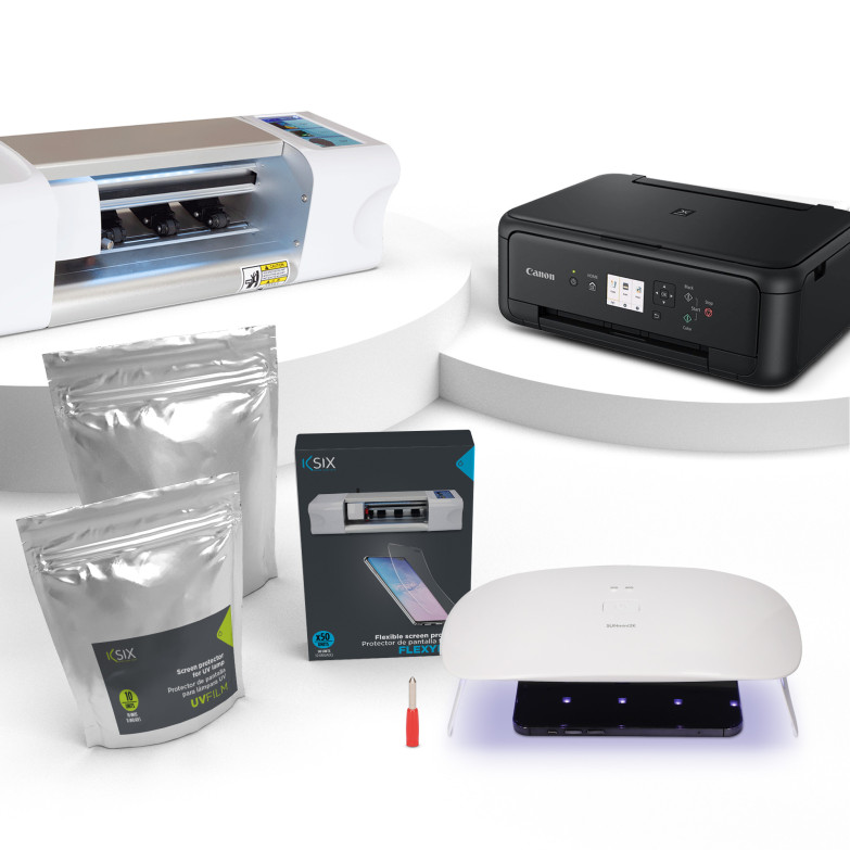 COMPLETE+ Pack - Máquina plotter + Films básicos + Impresora + Films traseros + Máquina UV + Films UV + Aguja UV + accesorios