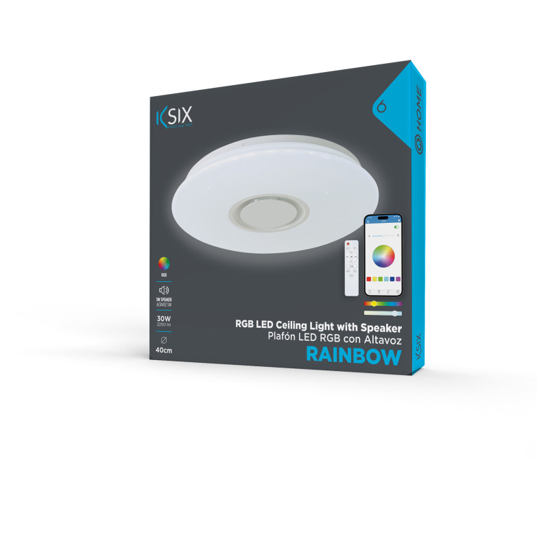 Plafón LED KSIX Rainbow, Altavoz 5 W...