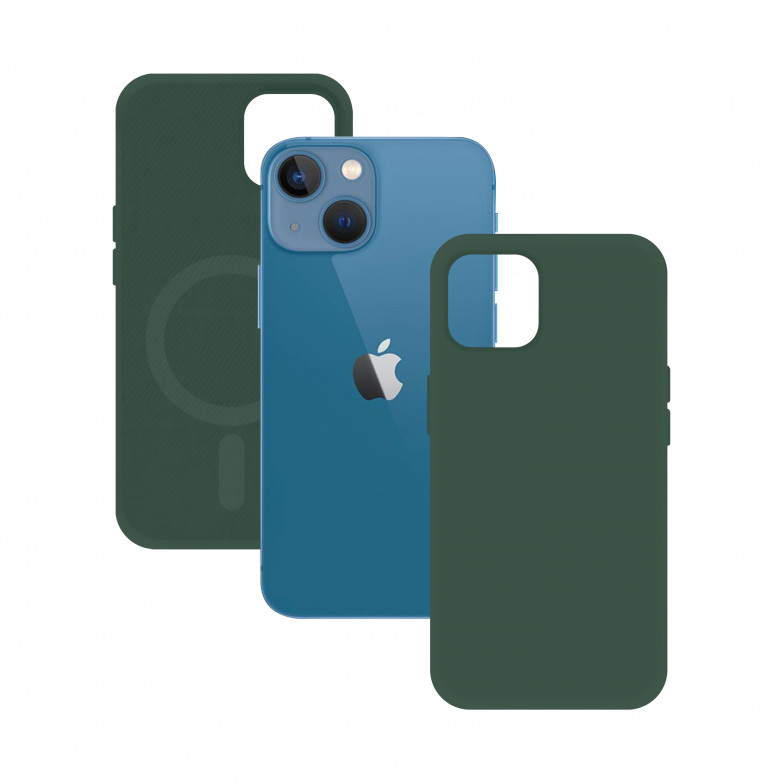 Magcharge semi-rigid hard case for iPhone 13 Mini, Green