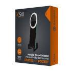Aro de luz KSIX, Formato pocket, Soporte incluido, Compatible para smartphone y ordenador