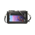 Funda Universal para smartphone, Ventana transparente y táctil, Flexible, Negro