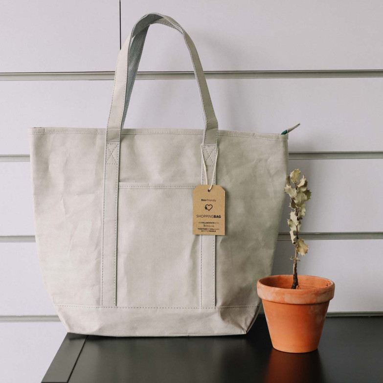 Shopping Bag Eco Kraft KSIX Gray Shopping Bag Eco Kraft KSIX Gray