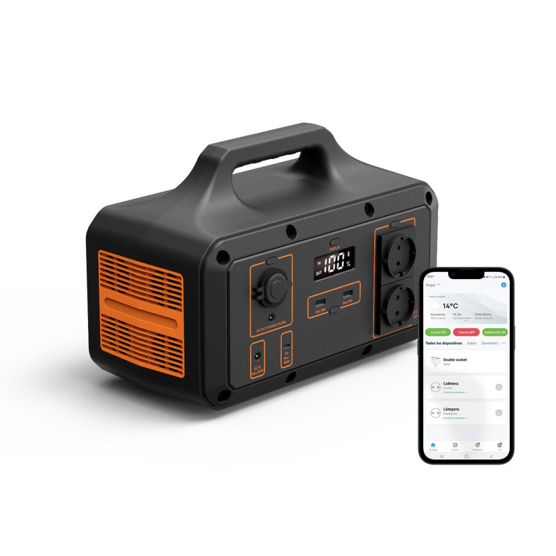 Ksix Power Station 1.021 Wh, 276.000 mAh, App, Bluetooth, 6 outputs, LED panel, Compatible solar panel