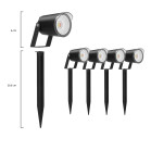 Set of 4 KSIX SmartLED outdoor spotlights, WiFi+APP included, 18W, 900 lumens, RGBWIC, IP65, Extendable, Ground stakes included