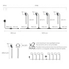 Set of 4 KSIX SmartLED outdoor spotlights, WiFi+APP included, 18W, 900 lumens, RGBWIC, IP65, Extendable, Ground stakes included