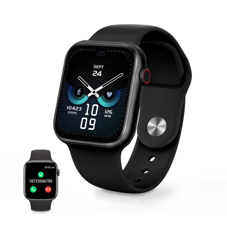 Ksix Smartwatch Urban 3, 1.69 IPS Full Touch, BT 5.2+BLE 3.0, 2d, Monitoring, 10 sports modes, Water resistant, Black
