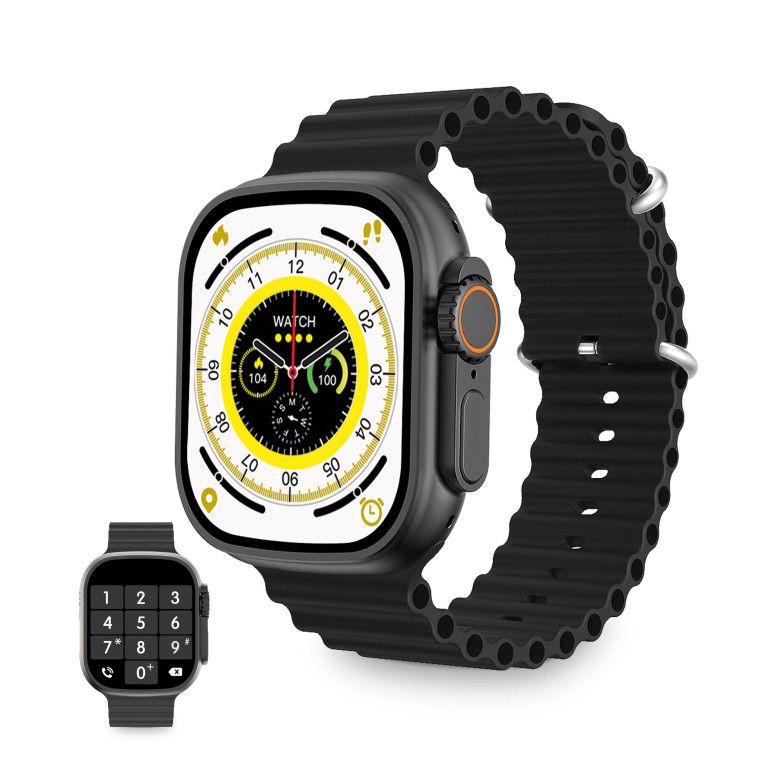 Smartwatch Ksix Urban Plus, 2,05" Multitouch Display, 5 days Aut., Sport/Health Modes, Voice Assistants, Waterproof, Black