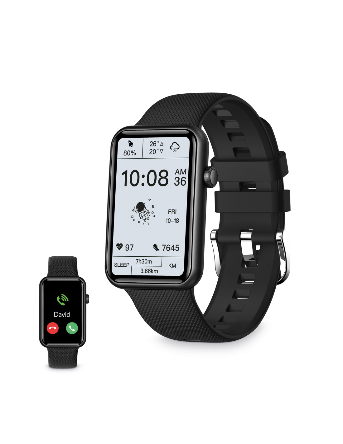 Ksix Urban 3 smartwatch, 1.69 IPS Full Touch, BT 5.2+BLE 3.0, 2d,  Monitoring, 10