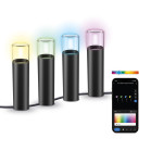 Set of 4 KSIX SmartLED outdoor beacons, WiFi + APP included, 12W, 200 lumens, RGBWIC, IP65, Extendable, Ground stakes included