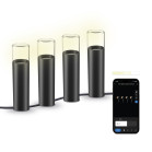 Set of 4 KSIX SmartLED outdoor beacons, WiFi + APP included, 12W, 200 lumens, RGBWIC, IP65, Extendable, Ground stakes included