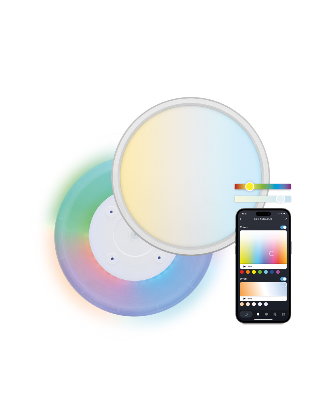 Bombilla inteligente SmartLED E27 Ksix, 9W equivalente 60W, 806 lm, App +  Compatible Alexa, Google Home y Siri, RGB + CCT