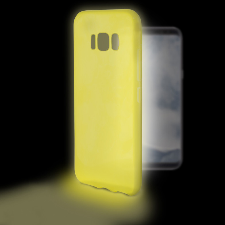 Funda para Samsung Galaxy S8+, Semirrígida, Efecto luminiscente en la oscuridad, Amarillo