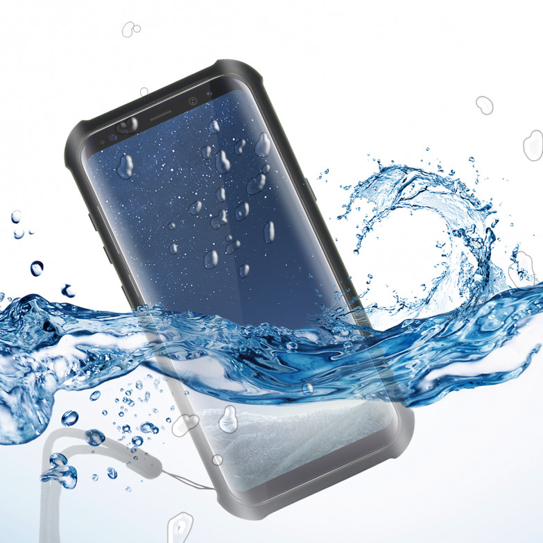 Funda sumergible para Samsung Galaxy S8+, Semirrígida, Funda resistente al agua, Negro