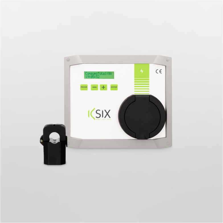 Ksix Electric car charger by Policharger, 7.4kW, Single-phase, Type 2 female connector with dynamic power management sensor