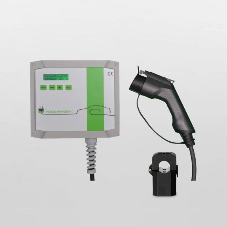 Policharger IN-T2 electric vehicle charger, 7,4 kW, 7 m T2 hose, Dynamic charge regulation