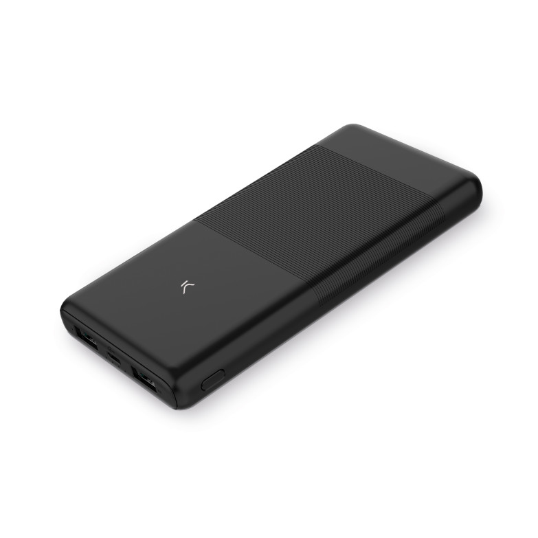 Ksix Ultra Slim 10.000 mAh powerbank, 10 W, USB-A to USB-C cable included, Simultaneous charging, Black