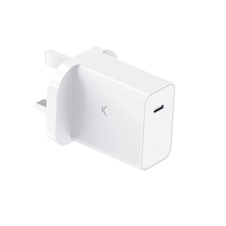 Ksix 30 W wall charger, PPS, Power Delivery, Ultra fast charge, USB-C port, White