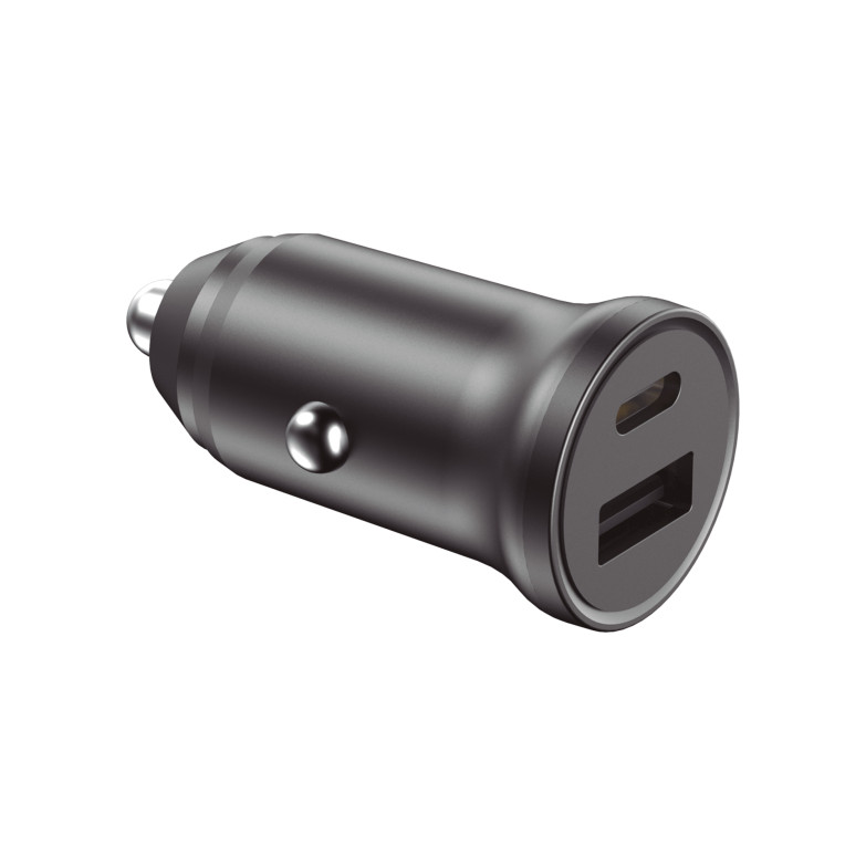 Cargador de coche Ksix 20 W, Carga rápida, Power Delivery y Quick Charge 3.0, Multipuerto, Negro