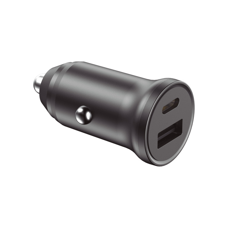 Ksix 20 W car charger, Fast charge, Power Delivery and Quick Charge 3.0, Multiport, Black