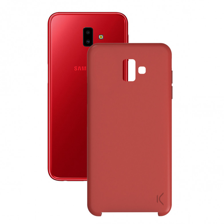 Funda para Samsung Galaxy J6 Plus 2018, Semirrígida, Rojo