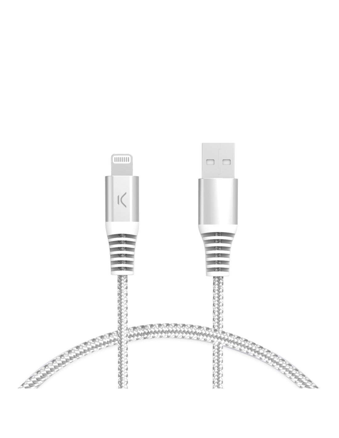 Cable Lightning blanco 2.4A Carga Rápida y 1 Metro iPhone y iPad