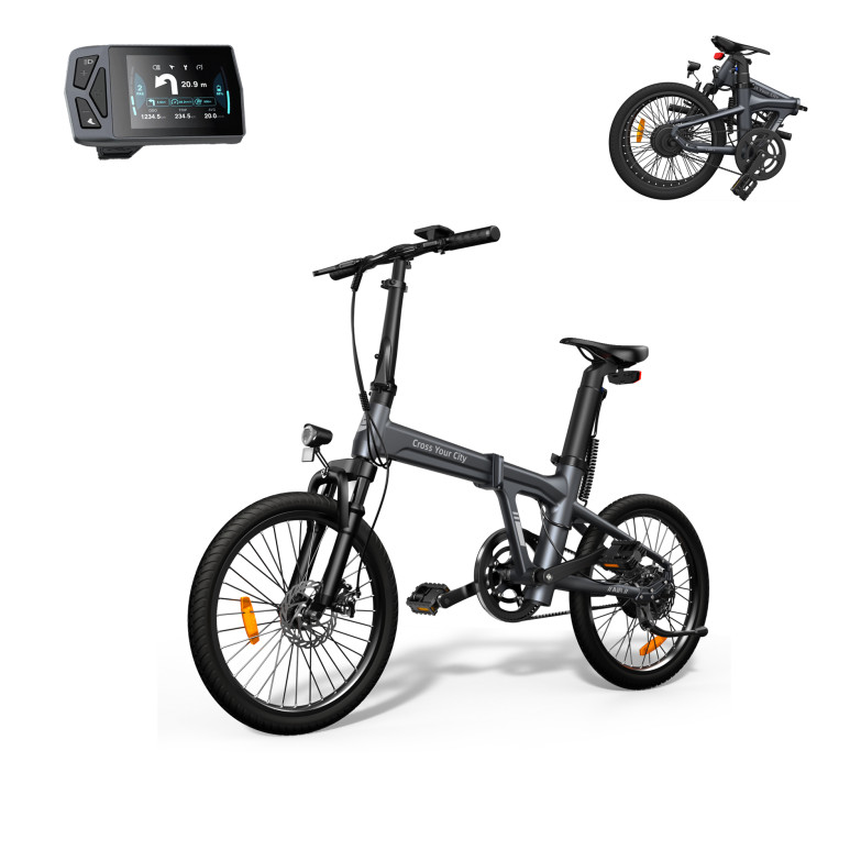 Bicicleta eléctrica plegable Xiaomi ADO Air 20S, gris