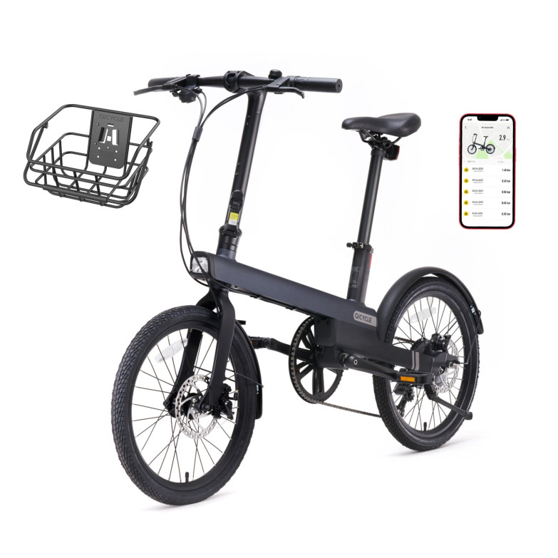 Xiaomi QiCYCLE C2 City cycle, Connected, Pedal assistance, Up to 65km, 8 speeds, LED screen, Basket incl, Black