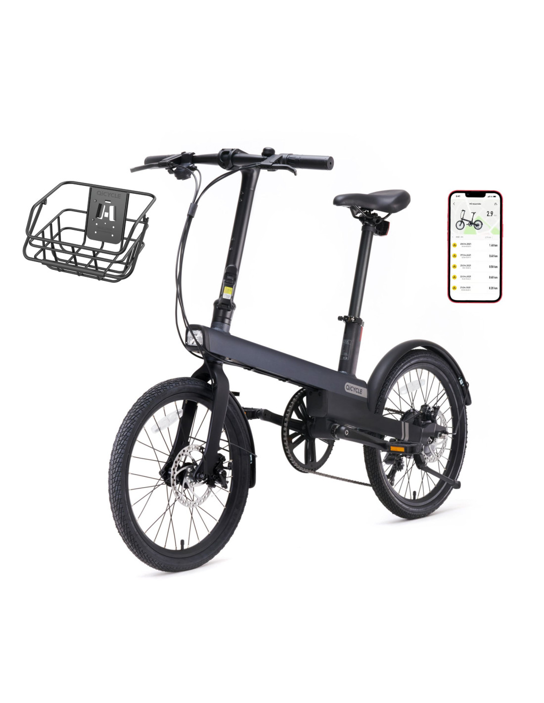 Xiaomi QiCYCLE C2 City cycle, Connected, Pedal assistance, Up to 65km, 8  speeds, LED screen, Basket