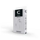 Contact wired earset, Jack 3.5 mm, Length 120 cm, White