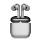 KSIX Meteor wireless earphones, Metallic case, ENC, 4+28 h autonomy, Touch control, Calls, Voice assistants, Silver