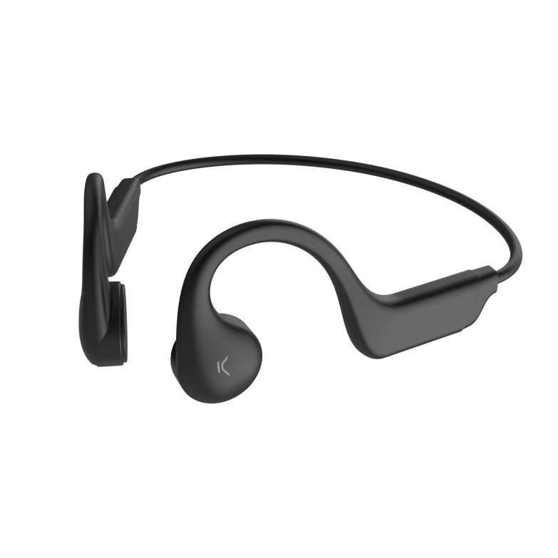 Auriculares inalámbricos deportivos Ksix Astro, Conducción ósea, Autonomía 7 h, Control táctil, Asistentes de voz, Negro