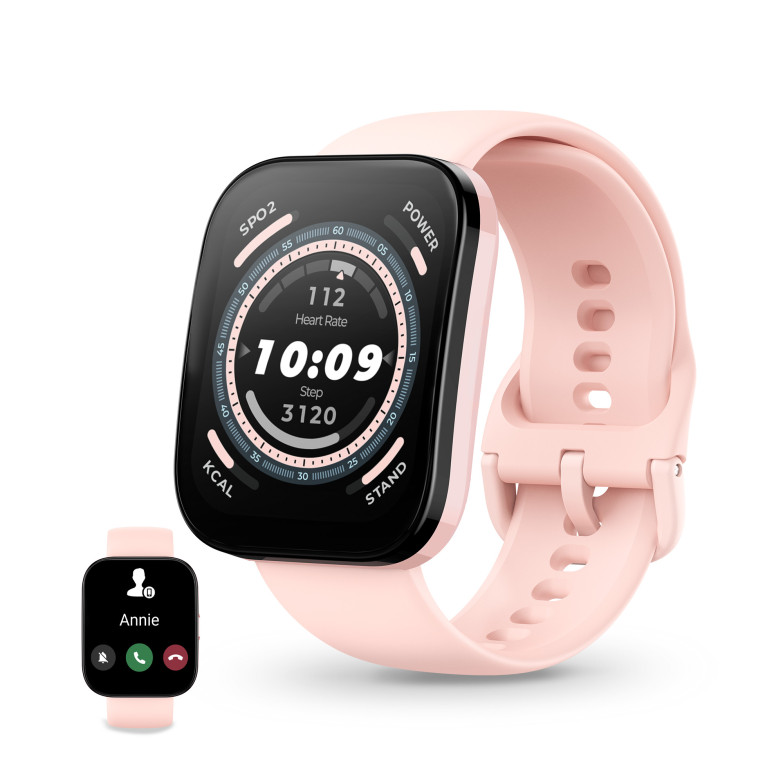 Smartwatch Amazfit Bip 5, Pantalla 1,91” táctil, Aut. 10 días, Llamadas, Modos multideporte y salud, Sumergible, Rosa