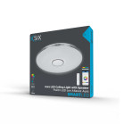 KSIX Aura SmartLED ceiling light, 3 W built-in speaker, RGBIC+CCT, 48,5 cm diameter, 7.200 lm, 60 W, iLink app, White