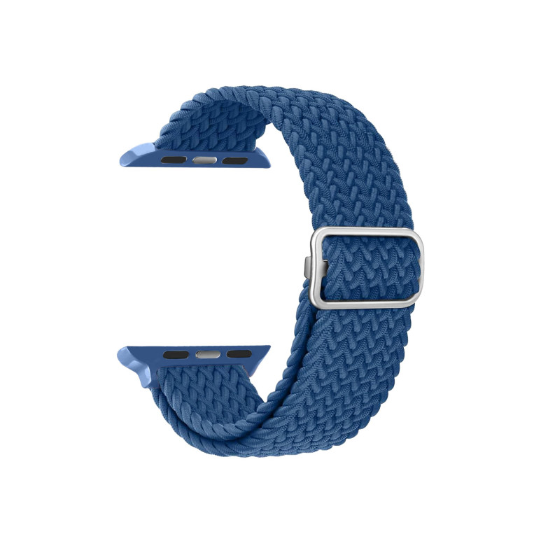 Interchangeable braided nylon strap compatible with Apple Watch 42/44/45mm and Ksix Urban 4 y Urban Plus, Blue