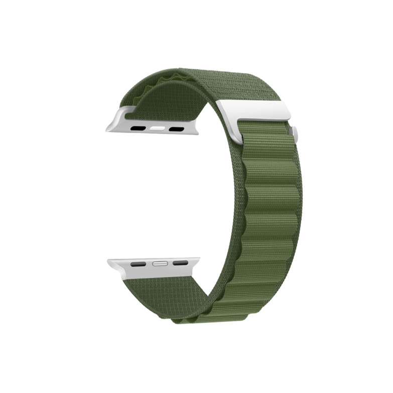 Interchangeable nylon strap compatible with Apple Watch 42/44/45mm and Ksix  Urban 4 y Urban Plus, Green