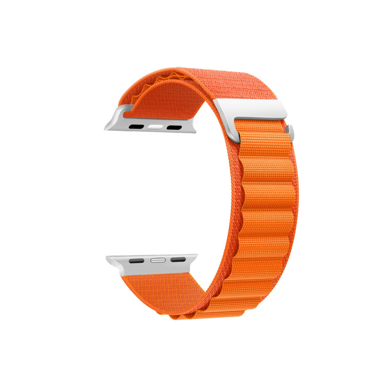 Interchangeable nylon strap compatible with Apple Watch 42/44/45mm and Ksix Urban 4 y Urban Plus, Orange